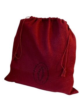 VTG Cartier Burgundy Dark  Red Dust Bag with Drawstring EUC 16”x16” Large